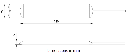 Mechanical Drawing - Siretta Alpha 11 Adhesive Flat Blade Antennas